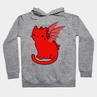 Cute Cat Red Dragon Calm Drake Hoodie